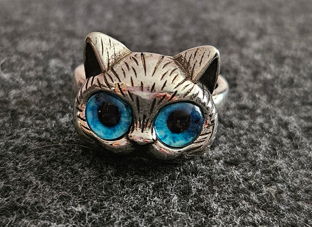 Ring für Katzen Liebhaber, Kinder, verstellbar. Modeschmuck