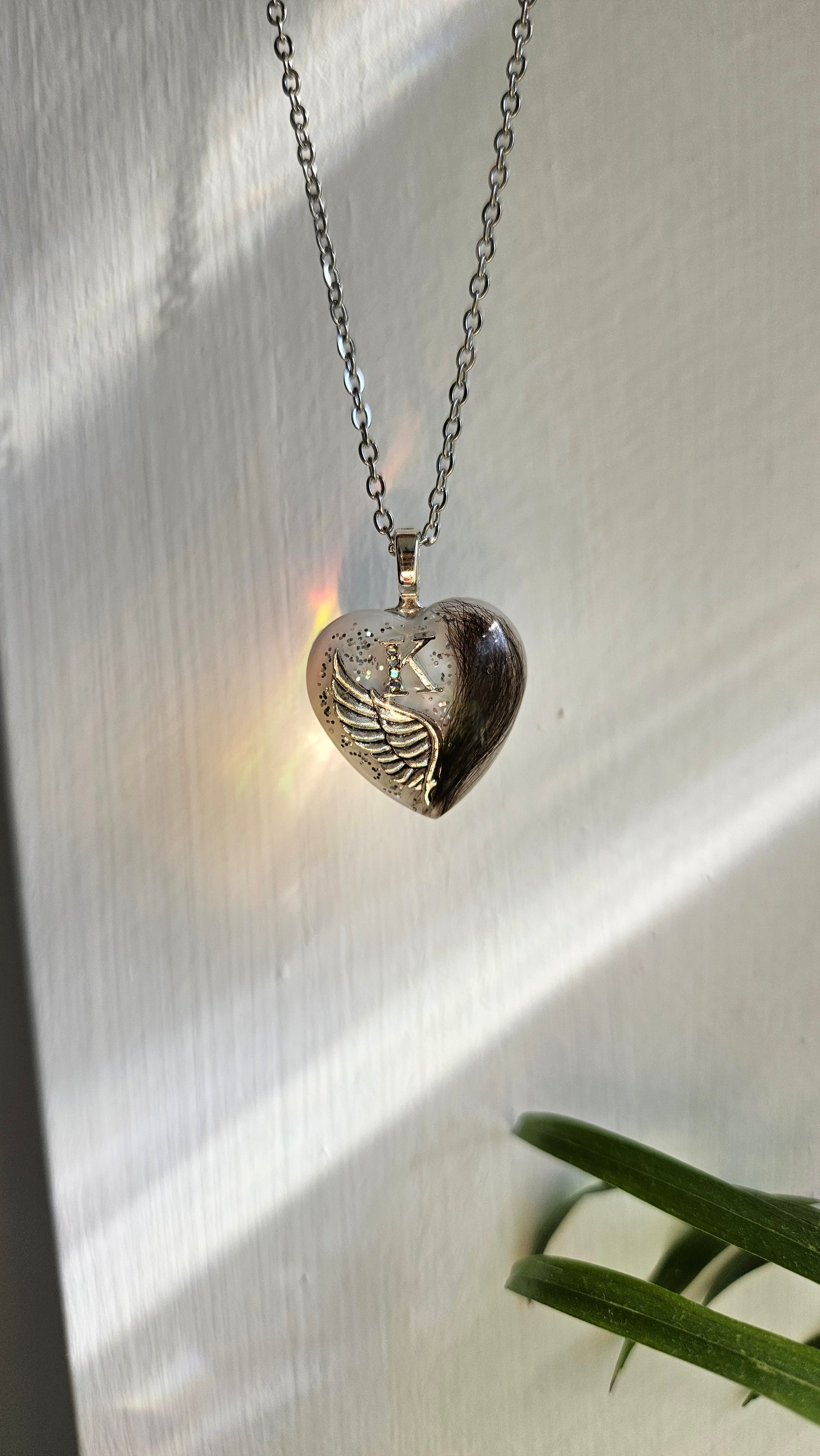 Necklace "Heart Wings" horse, dog, cat, rabbit...