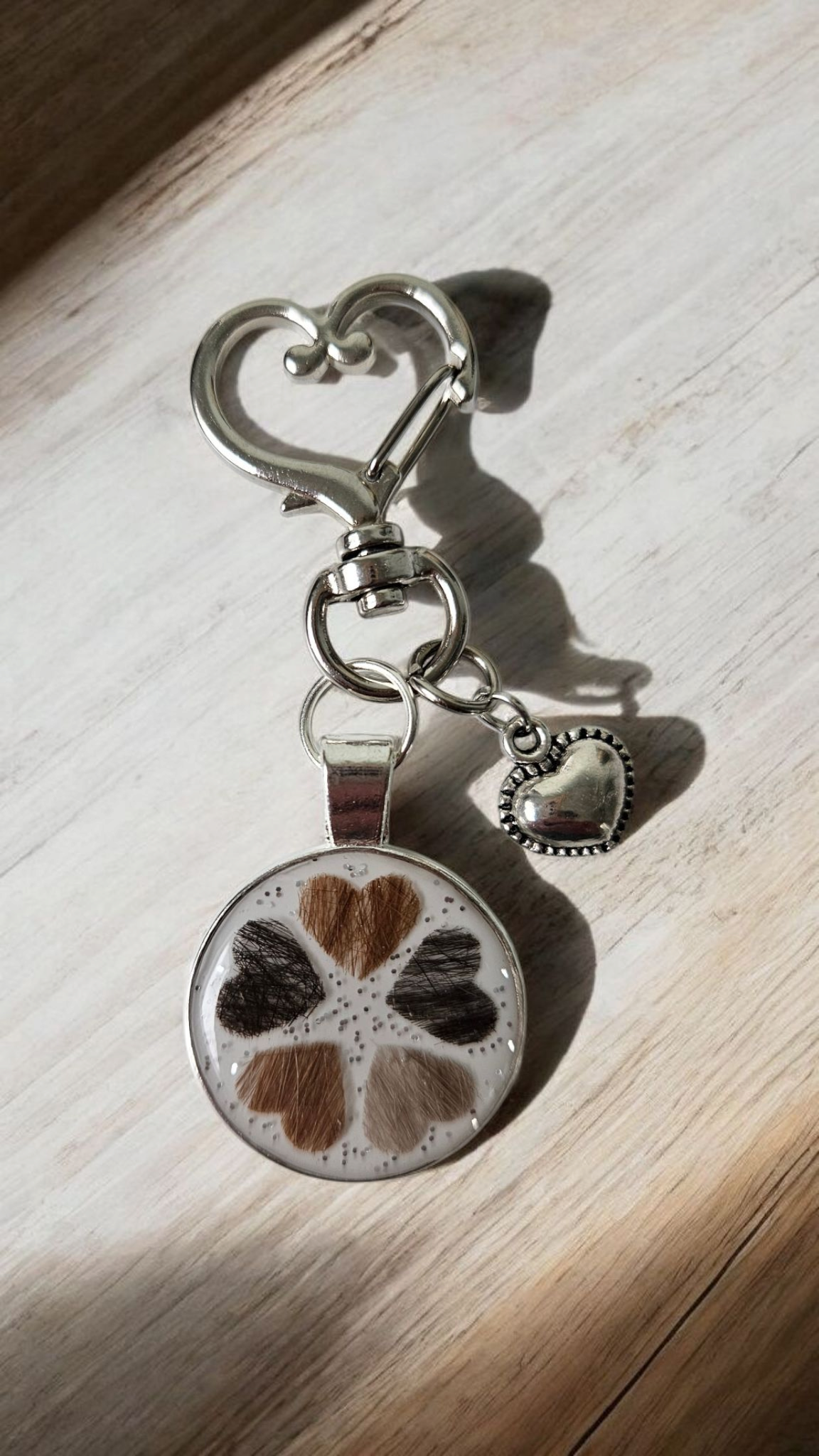 Pendant "4er Herzglück" dog, cat, horse, rabbit