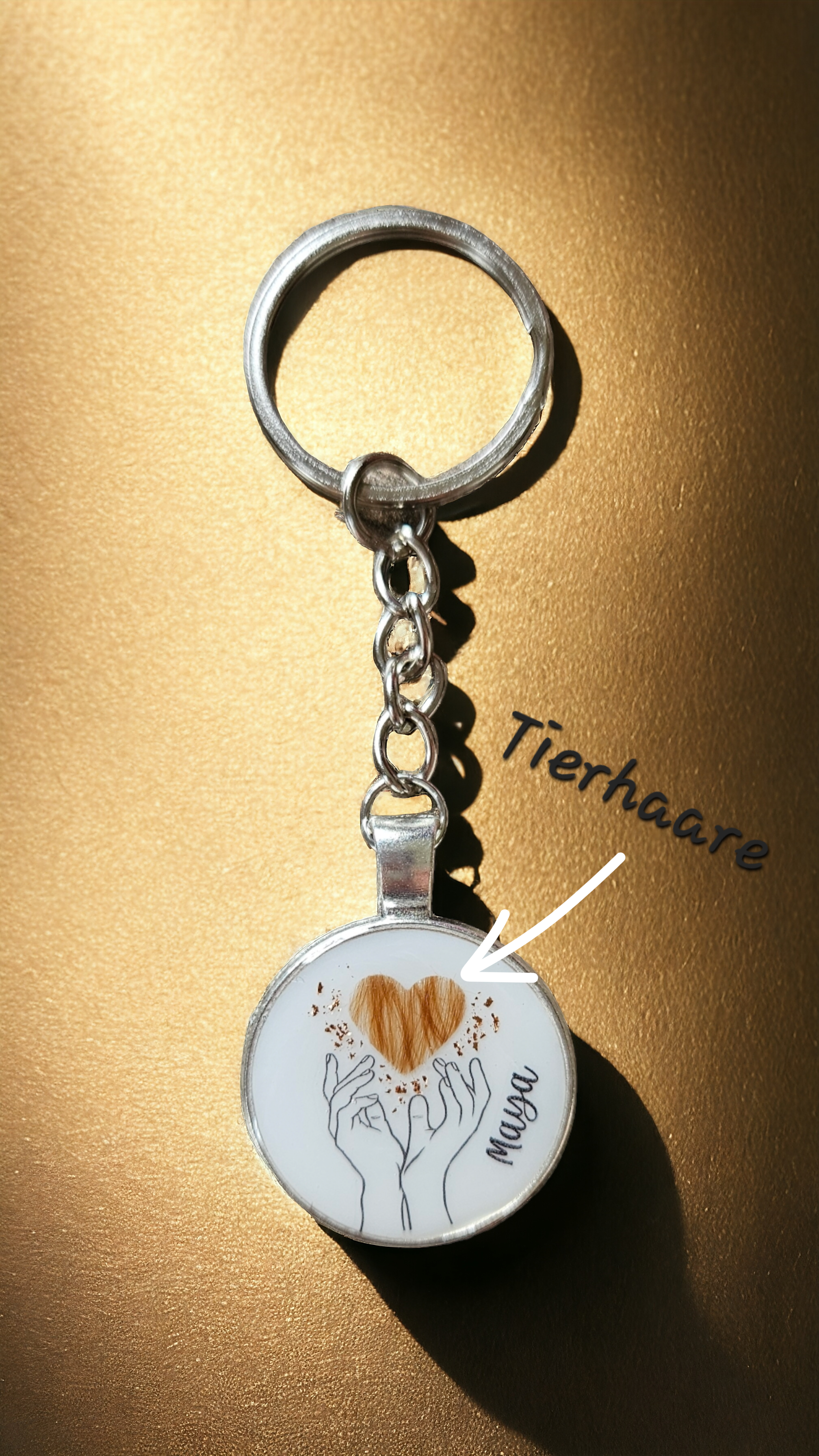 Pendant "Heart in hand", dog, cat, rabbit ...