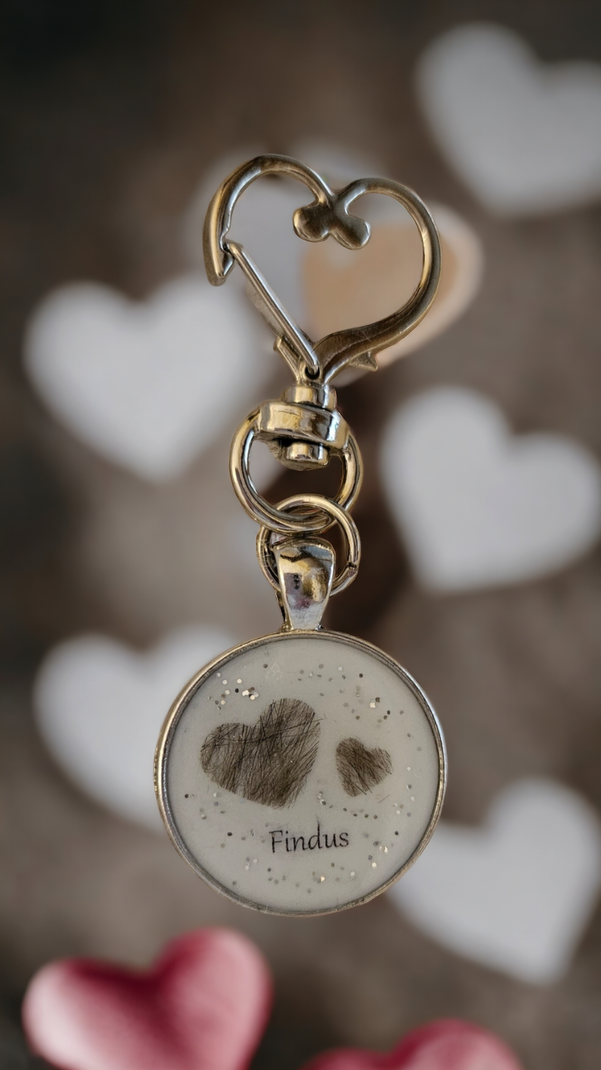 Pendant "Double Heart Happiness" dog, cat, rabbit ...