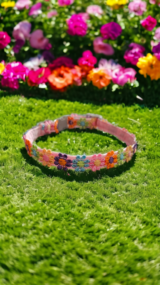 Pet collar, cats, small dogs, "FLOWER"