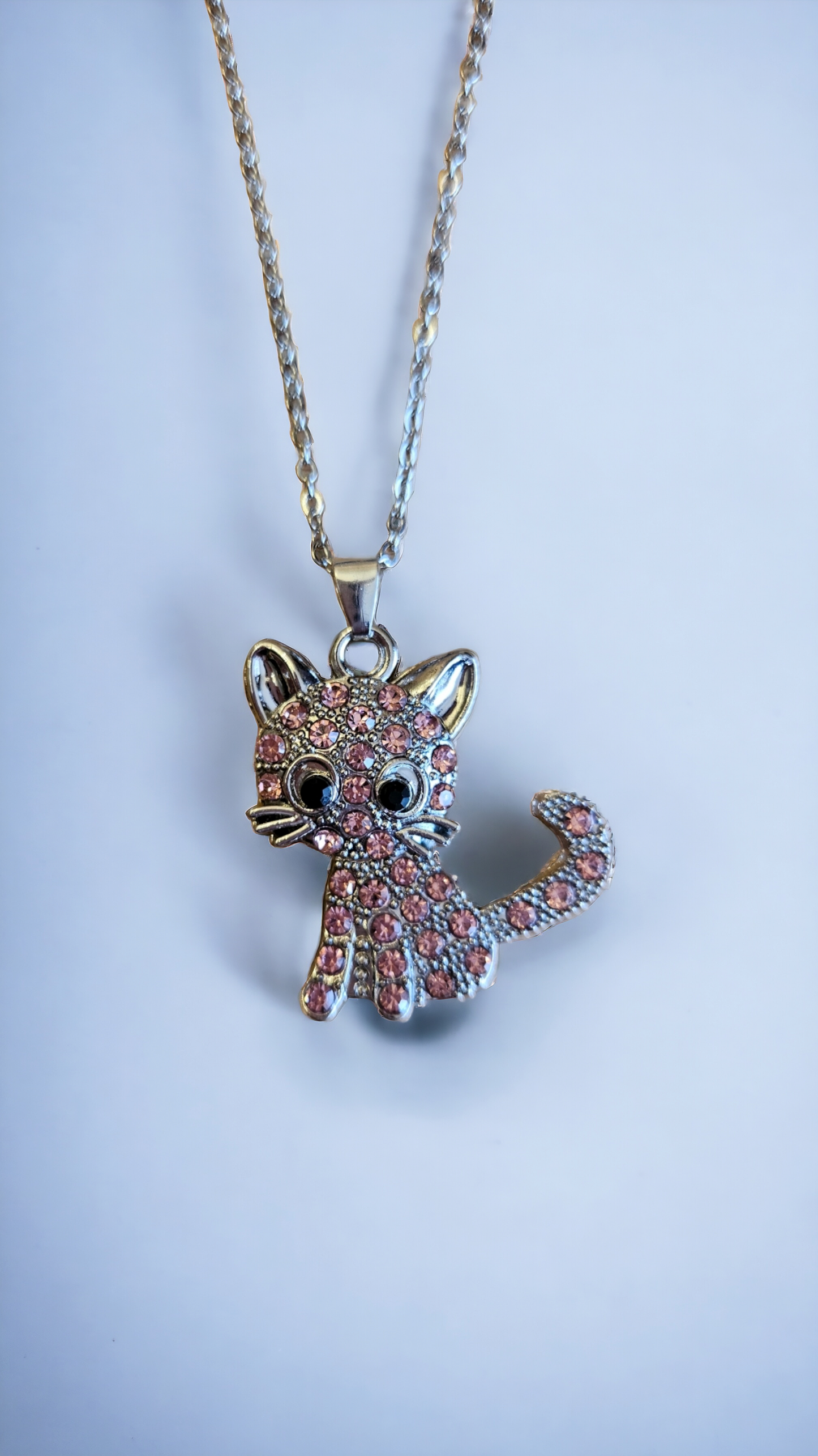 Modeschmuck Halskette "Katze" rosa