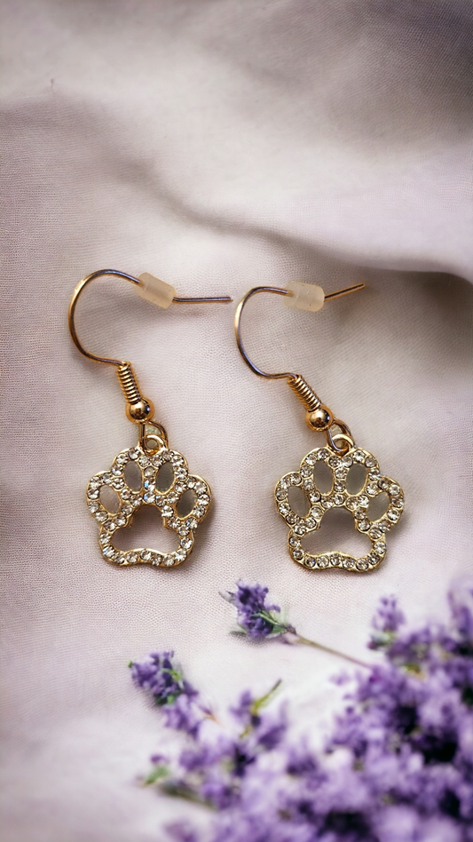 Fashion jewelry rhinestone earrings "paws" four different colors