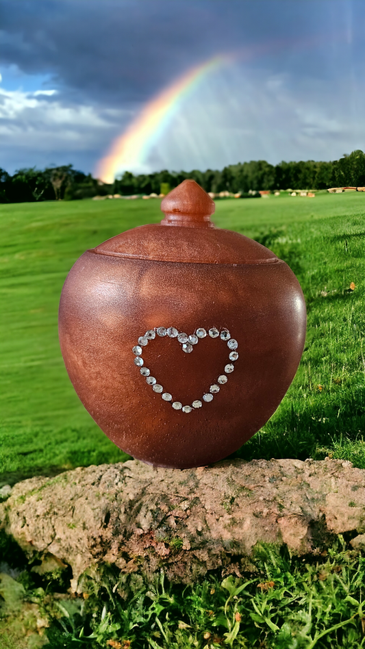 Urn pot brown mother of pearl