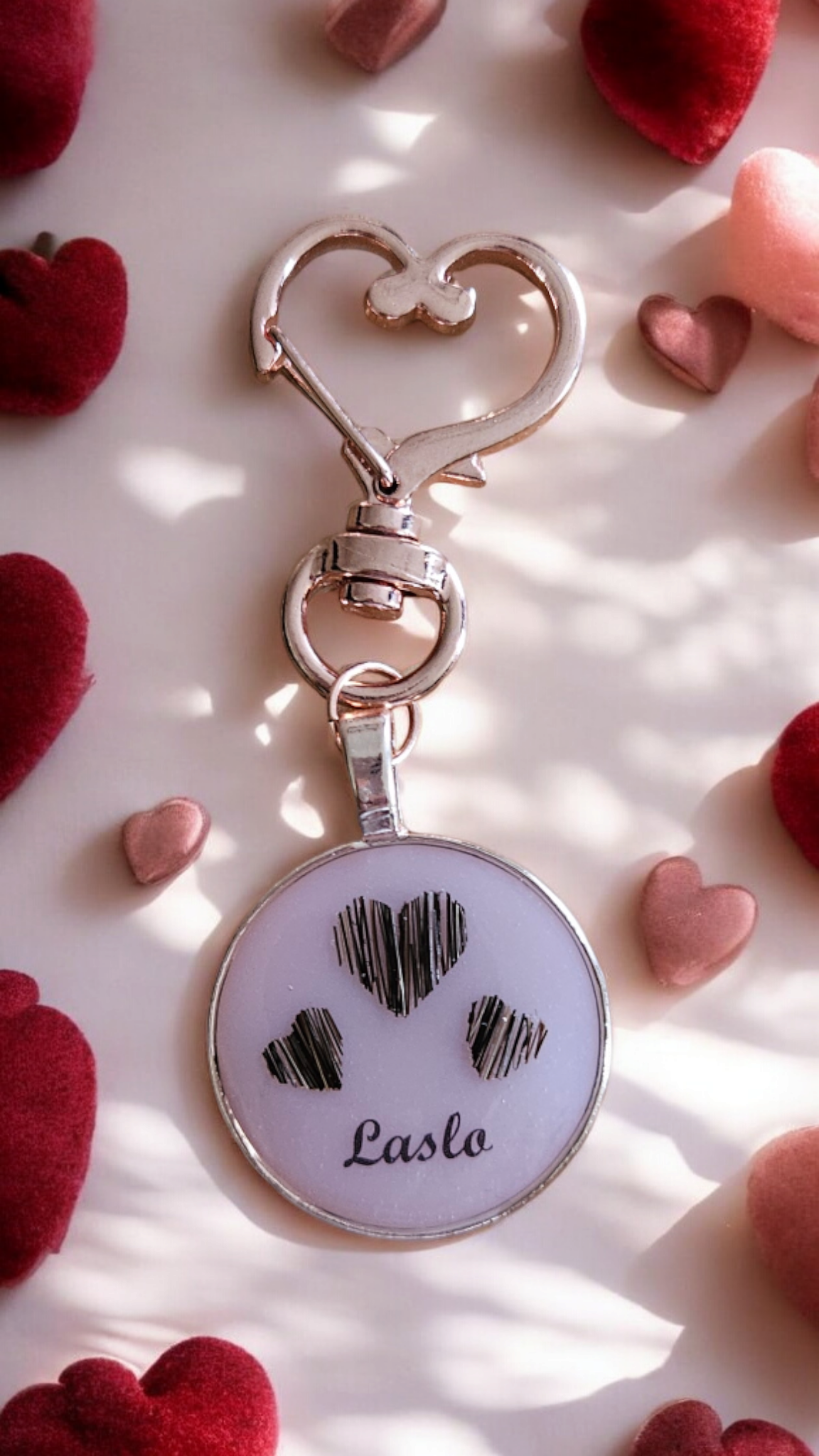 Pendant "Double Heart Happiness" dog, cat, rabbit ...