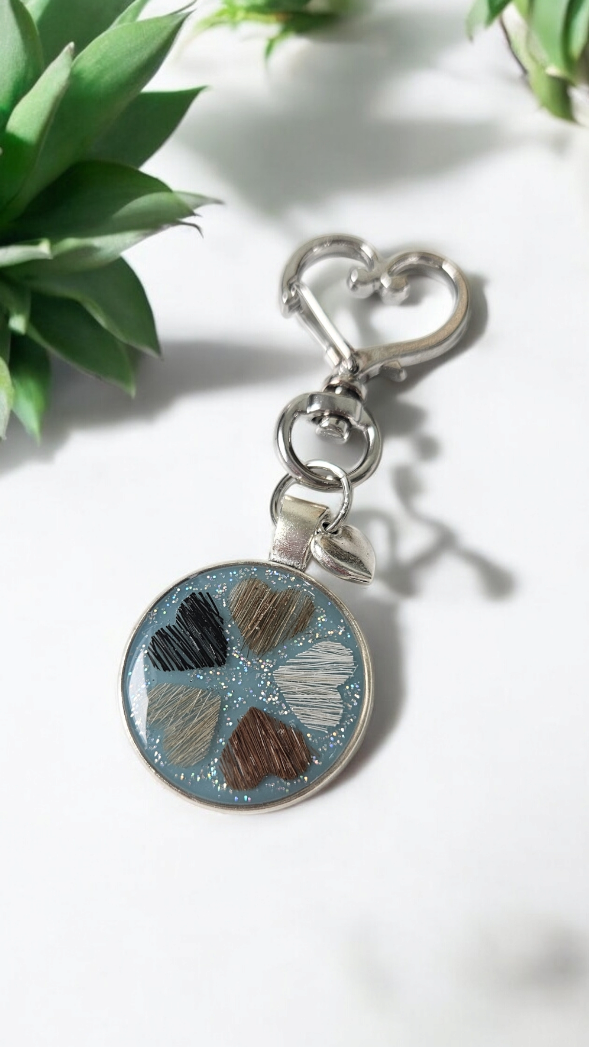 Pendant "4er Herzglück" dog, cat, horse, rabbit