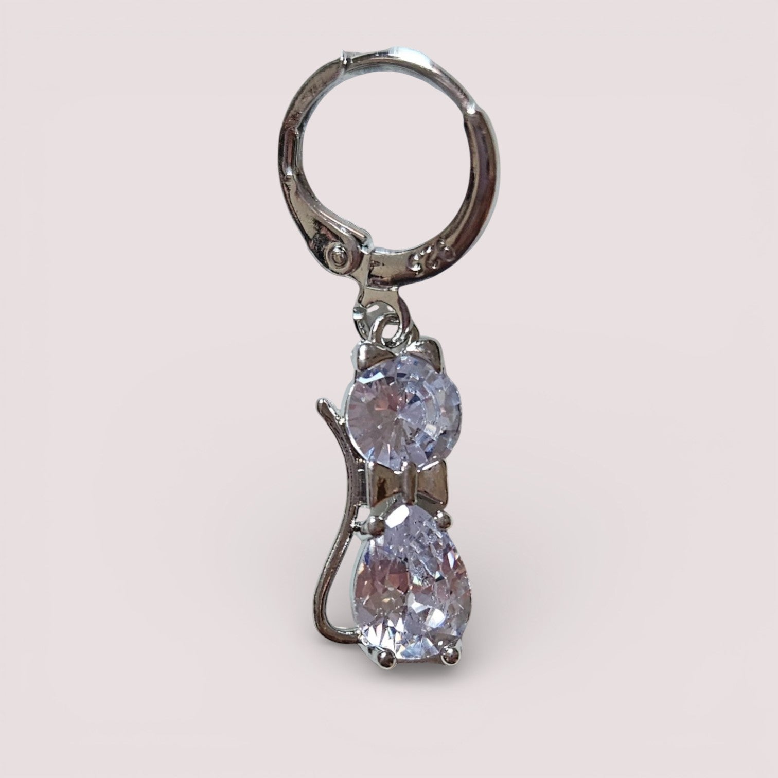 Schmuckset 925 Sterling Silber "Katze" Kette mit Ohrringen, Zirkonia