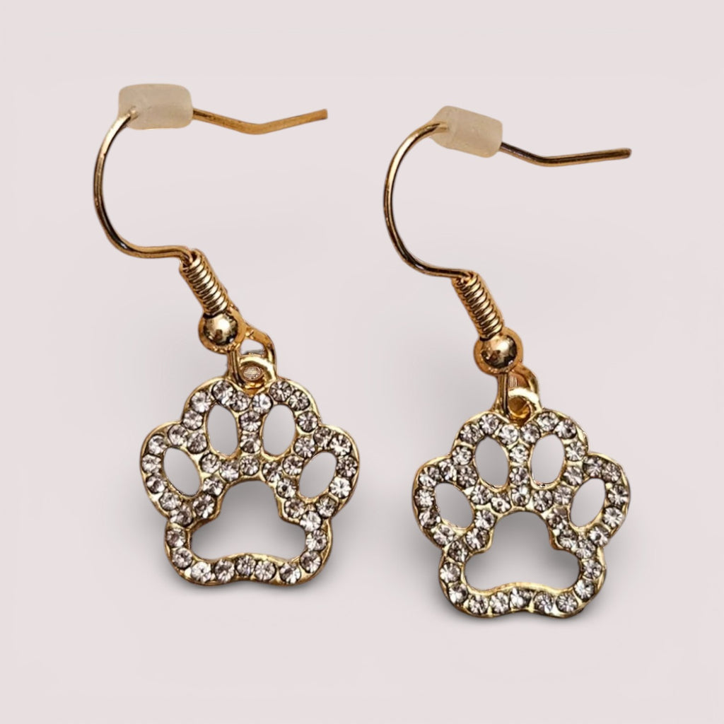 Modeschmuck Strass Ohrringe "Pfötchen" vier verschiedene Farben